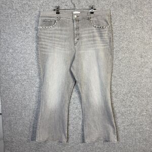 Loft Womens The Kick Crop Hi-Rise Regular Fit Jean Rhinestone Pocket Size 34 NEW